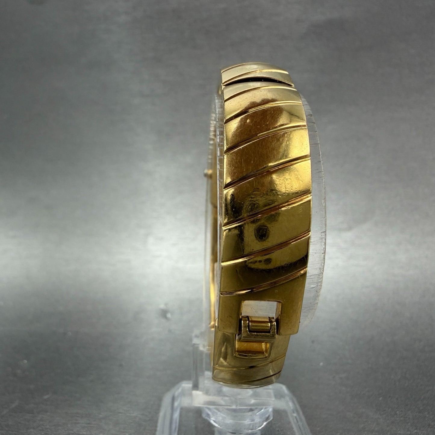 Seiko Lassale Tank Watch Women 13mm Black Dial Gold Tone 2E20-7359 new Battery7
