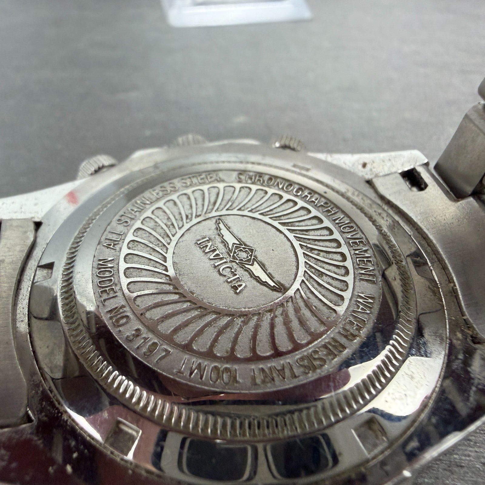 Invicta Chronograph Dive Watch men 44mm Silver Dial Steel Date 3197 New Batt9