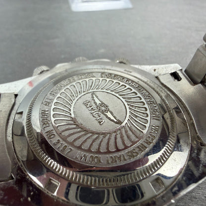Invicta Chronograph Dive Watch men 44mm Silver Dial Steel Date 3197 New Batt9