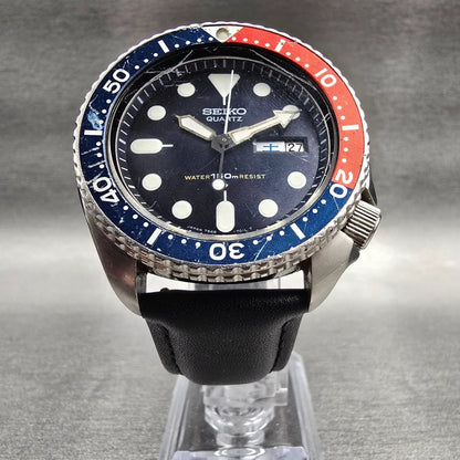 Seiko Diver Watch Men 42mm Black Dial Silver Daydate Pepsi 7548-700B New Battery5