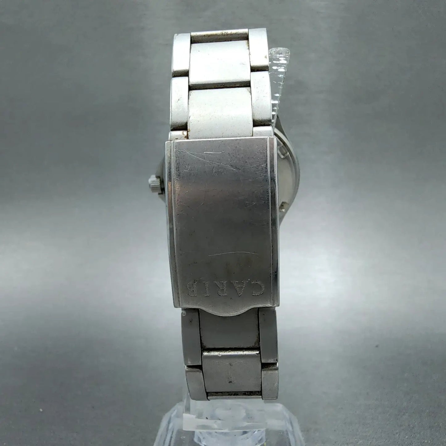 Seiko Alba Carib Watch Men 36mm Black Dial Silver Tone Daydate V743-8000 New Bat7