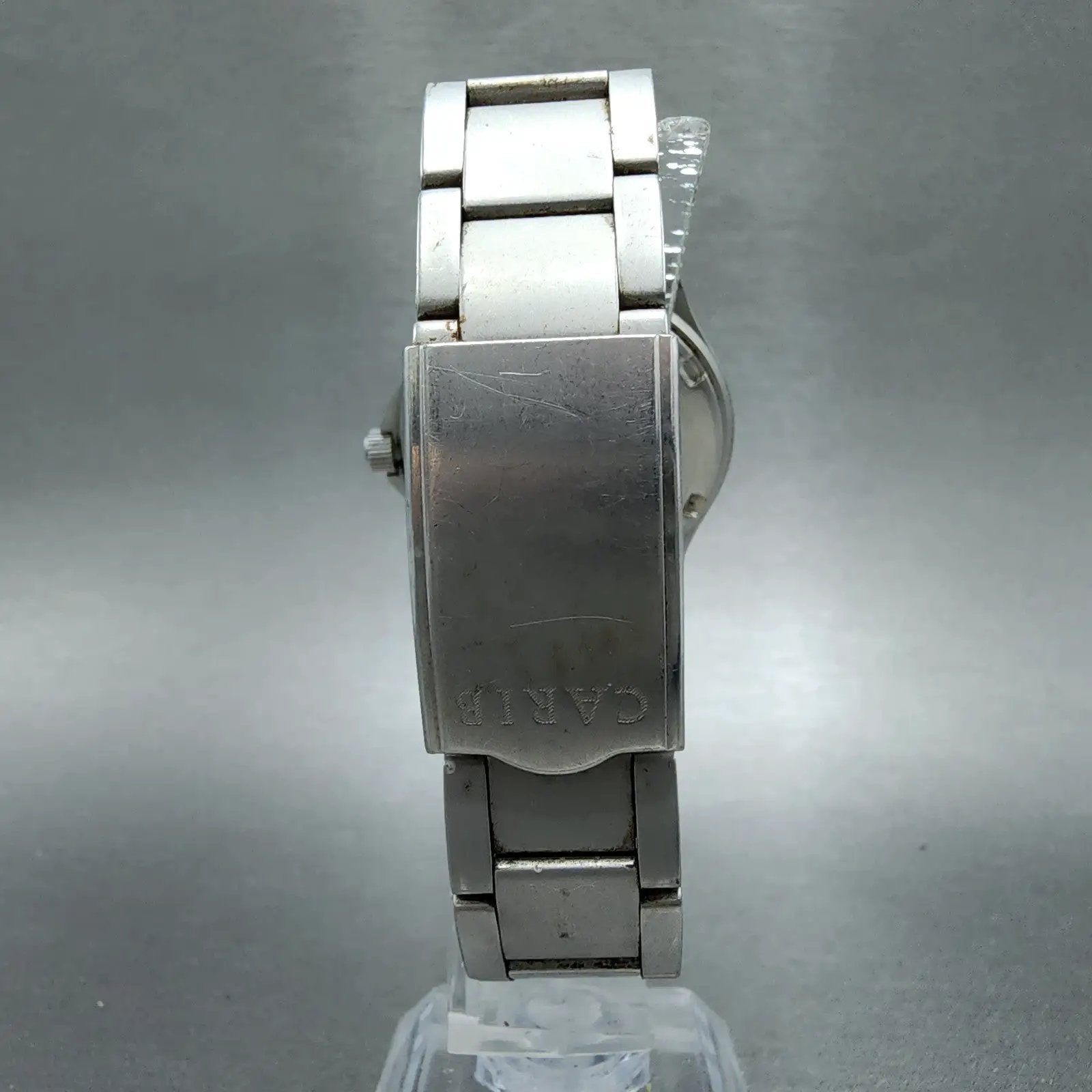 Seiko Alba Carib Watch Men 36mm Black Dial Silver Tone Daydate V743-8000 New Bat7