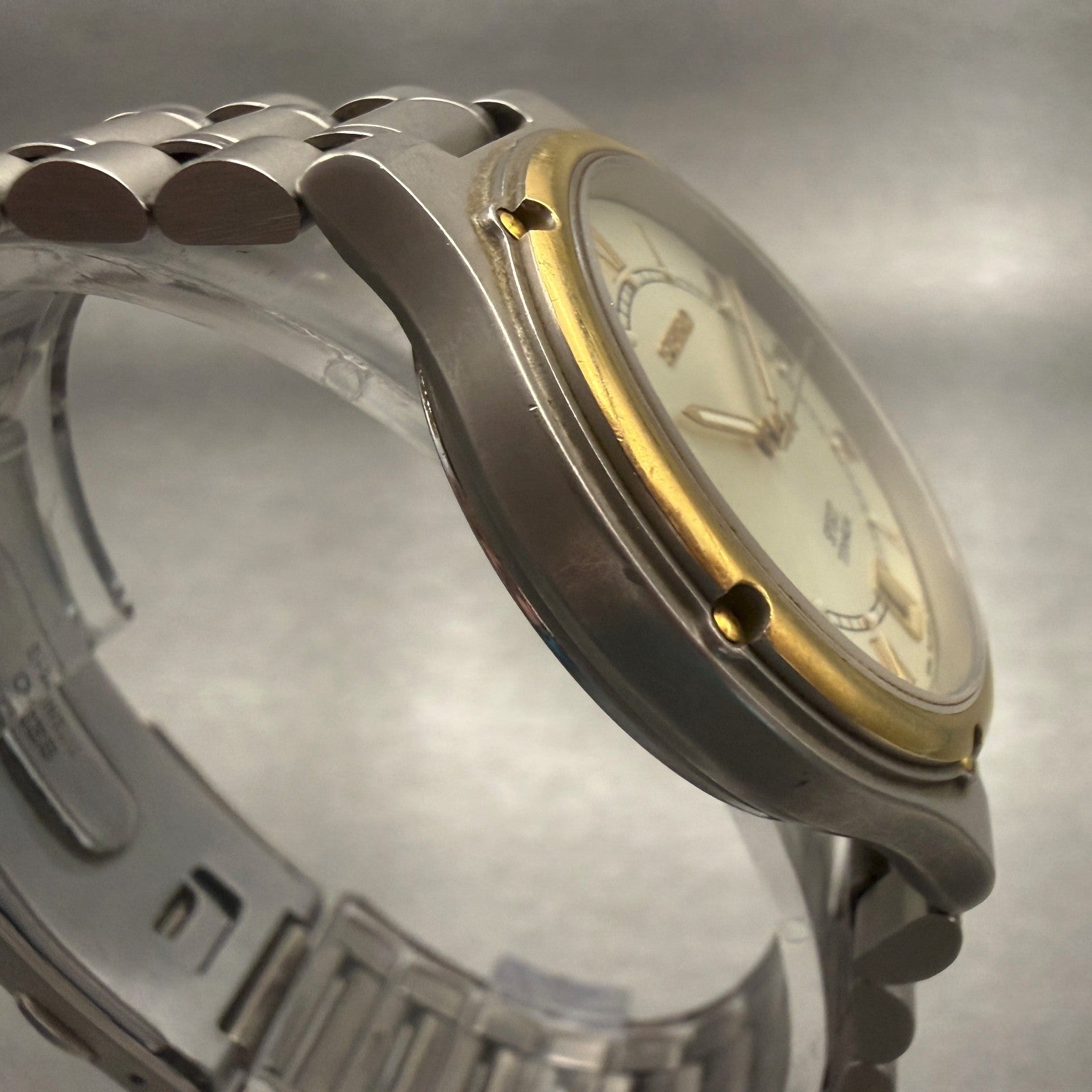Seiko Spirit Watch Men 35mm Champagne Dial Two Tone Round 7N47-8000 New Battery3