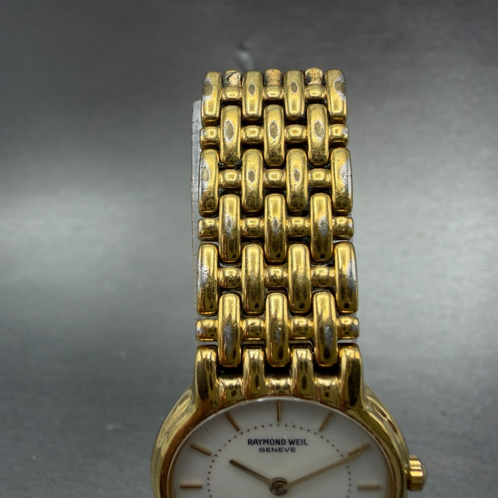 Raymond Weil Fidelio Watch Women 24mm White Dial Gold Plated Date 4702 PARTS5
