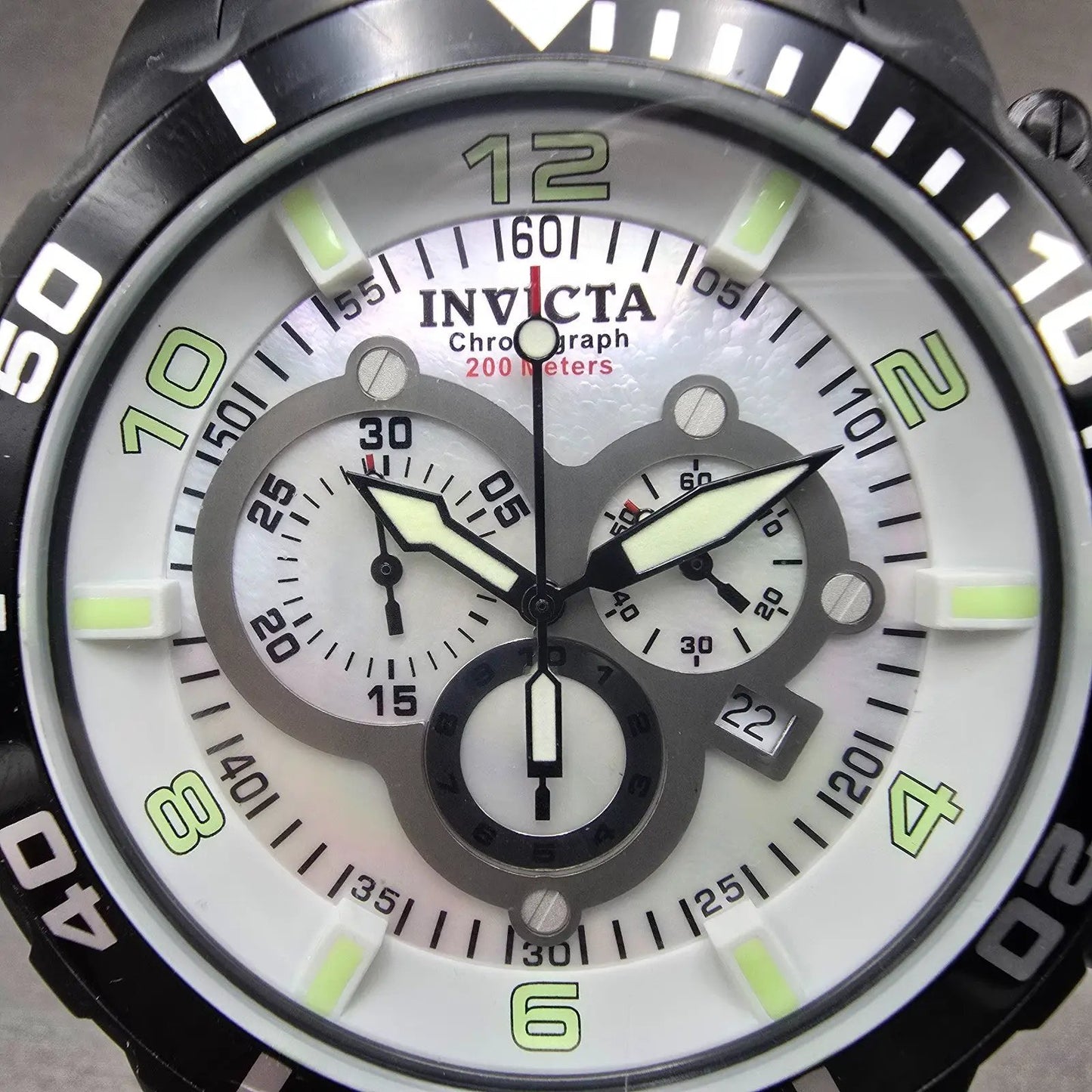 Invicta Chronograph Dive Corduba Watch Men 52mm MOP Dial Black Tone Date NewBat1