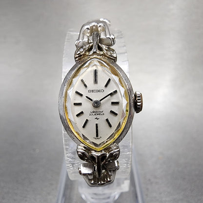 Seiko Special Watch Women 15mm White Dial Silver Tone Manual Wind 11407030 Runs0
