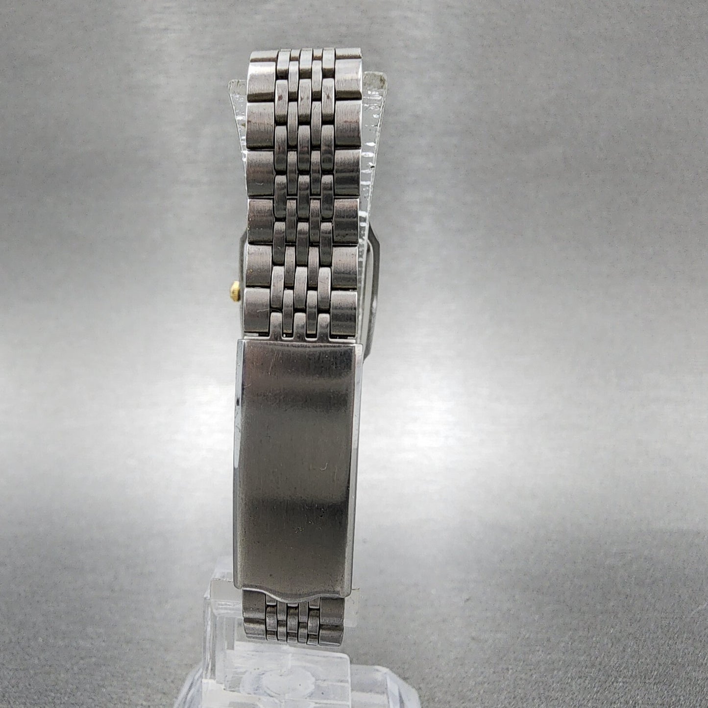 Seiko Tank Watch Women 20mm Silver Dial Two Tone 73215700 New Battery8
