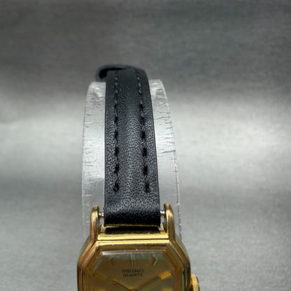 Seiko Watch Women 16mm Champagne Dial Gold Tone Octagon 2c20-5760 New Battery4