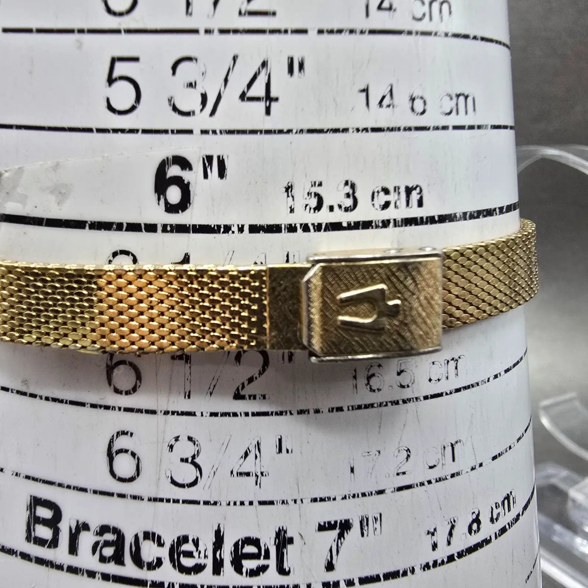 Bulova Accutron Watch Women 18mm Brown Dial Gold Tone Rectangle Mesh band PARTS11