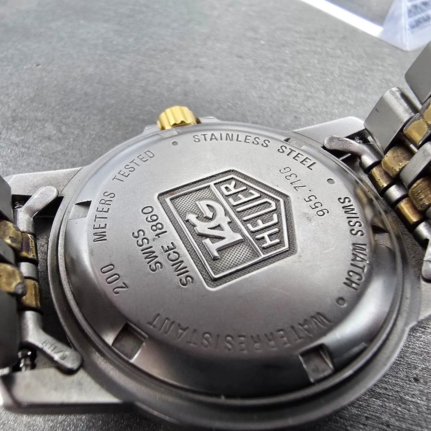 Tag Heuer Professional Dive Watch Men 37mm White Dial Two Tone Date New Battery9