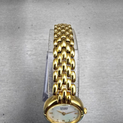 Citizen Watch Women 19mm MOP Dial Gold Tone Round 5920-S49677 New Battery VTG4