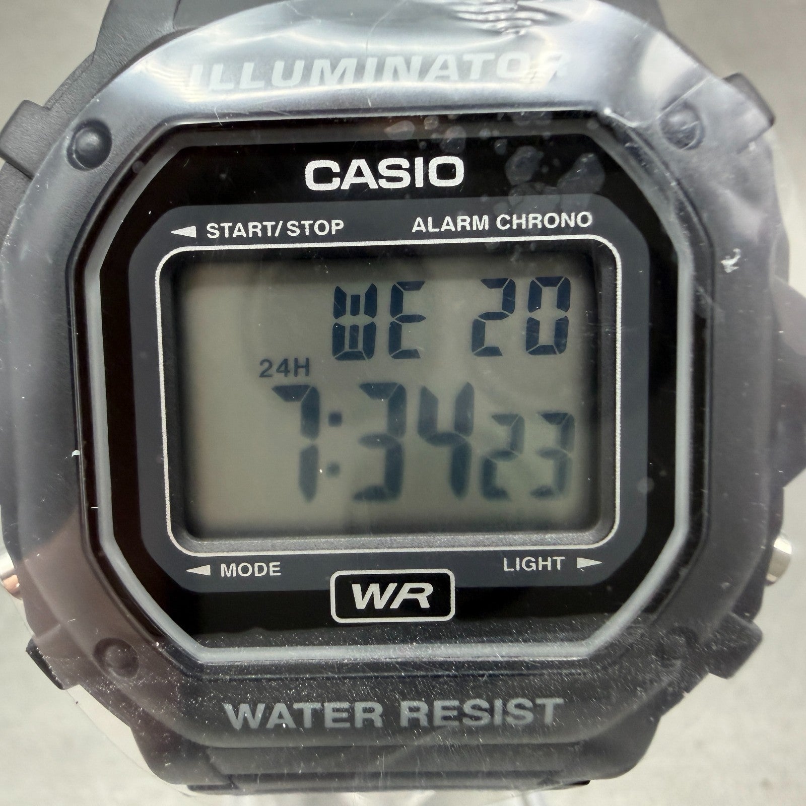 Casio Illuminator F-108WH Watch Men 43mm Black Alarm Chrono Digital New BatteryL2