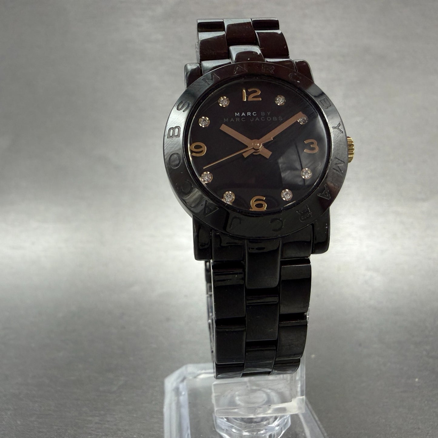 Marc By Marc Jacobs Amy Watch Women 26mm Black Dial Black Tone MBM8593 New Batt5