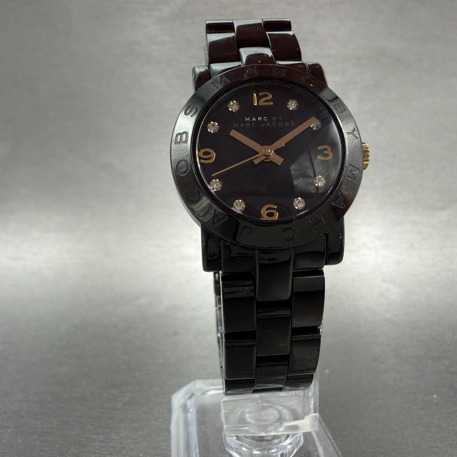 Marc By Marc Jacobs Amy Watch Women 26mm Black Dial Black Tone MBM8593 New Batt5