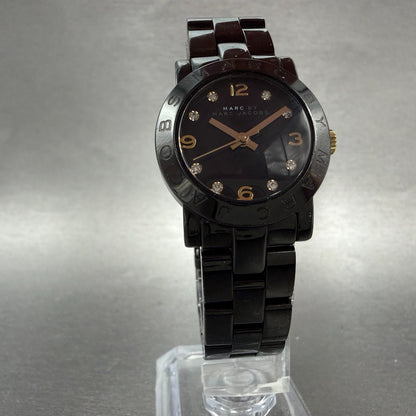 Marc By Marc Jacobs Amy Watch Women 26mm Black Dial Black Tone MBM8593 New Batt5