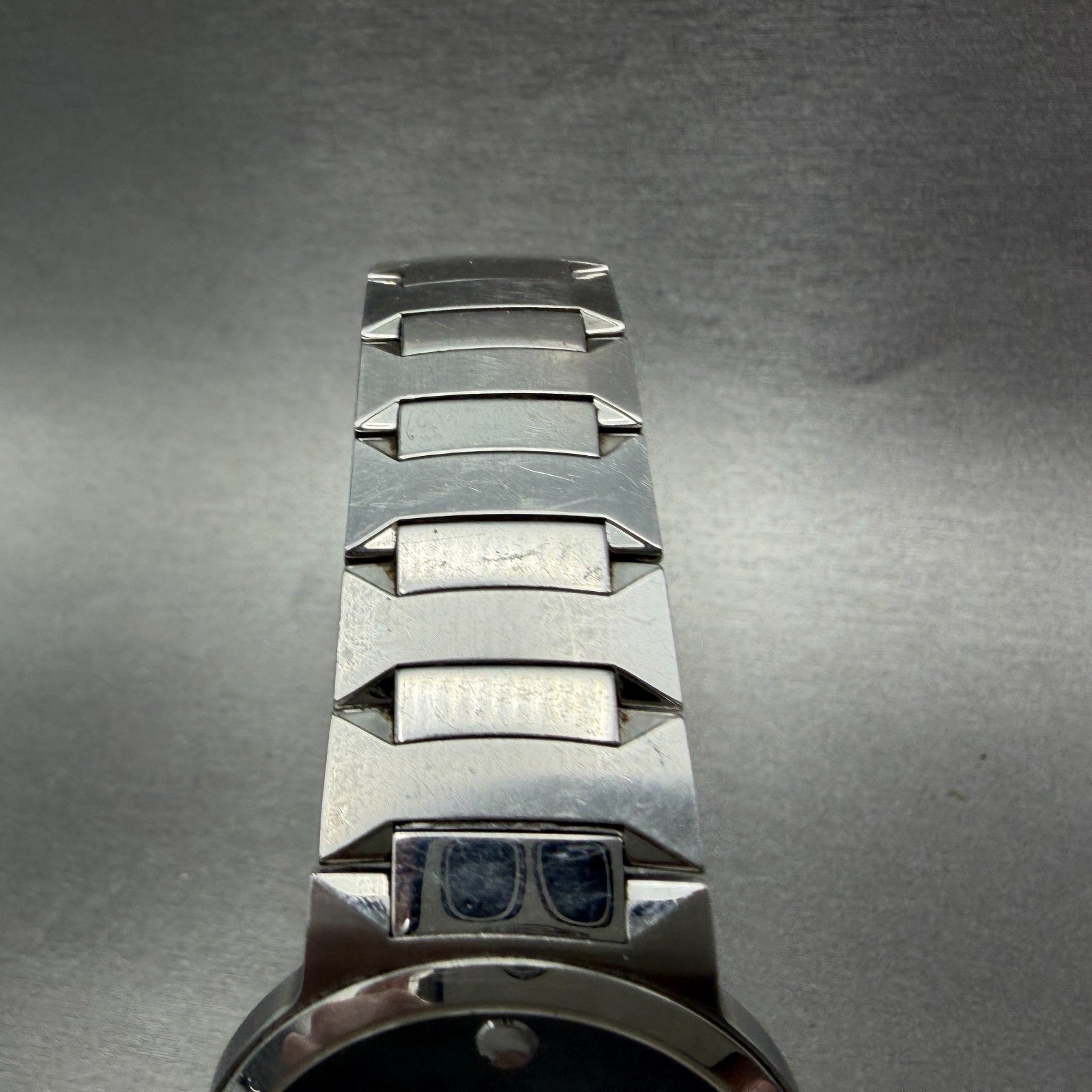 Movado Temo Watch Men 38mm Black Dial Steel Round 0607292 New Battery4