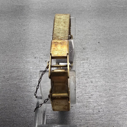 Seiko Watch Women 16mm Bronze Dial Gold Tone Rectangle 11-3669 Manual Wind Works8