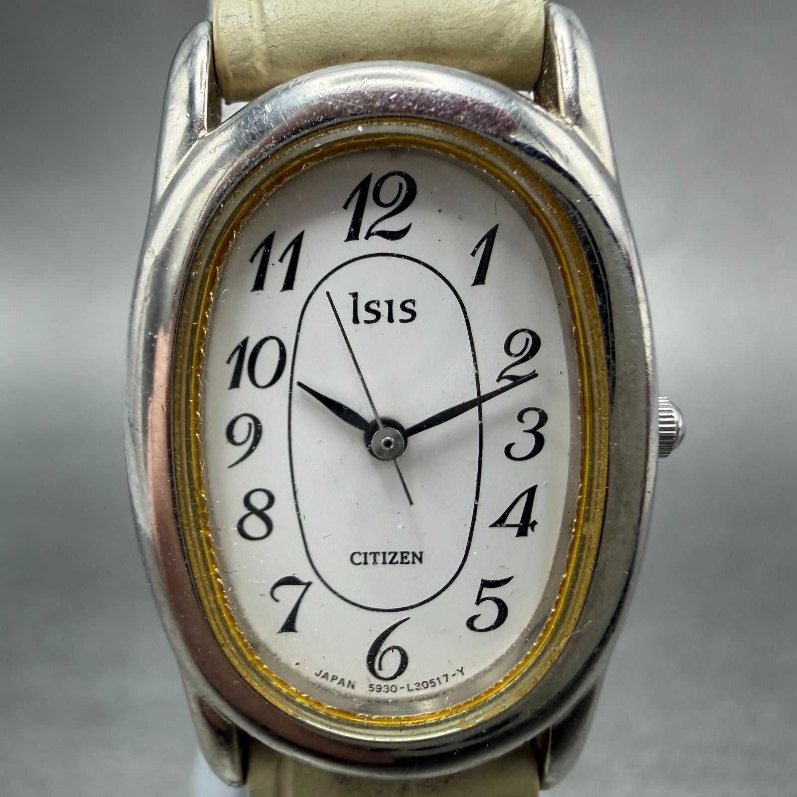 Citizen Isis Watch Women 20mm White Dial Silver Tone Oval 5930-L11825 New Batt 11