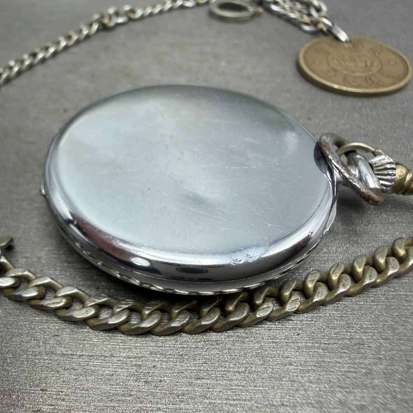 Juvenia Pocket Watch 42mm White Dial Silver TOne PARTS11