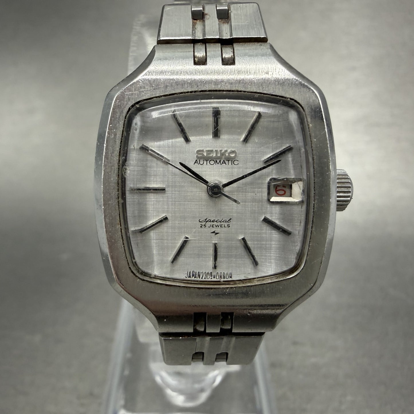 Seiko Special Watch Women 24mm Silver Dial Silver Tone Date Automatic Runs0