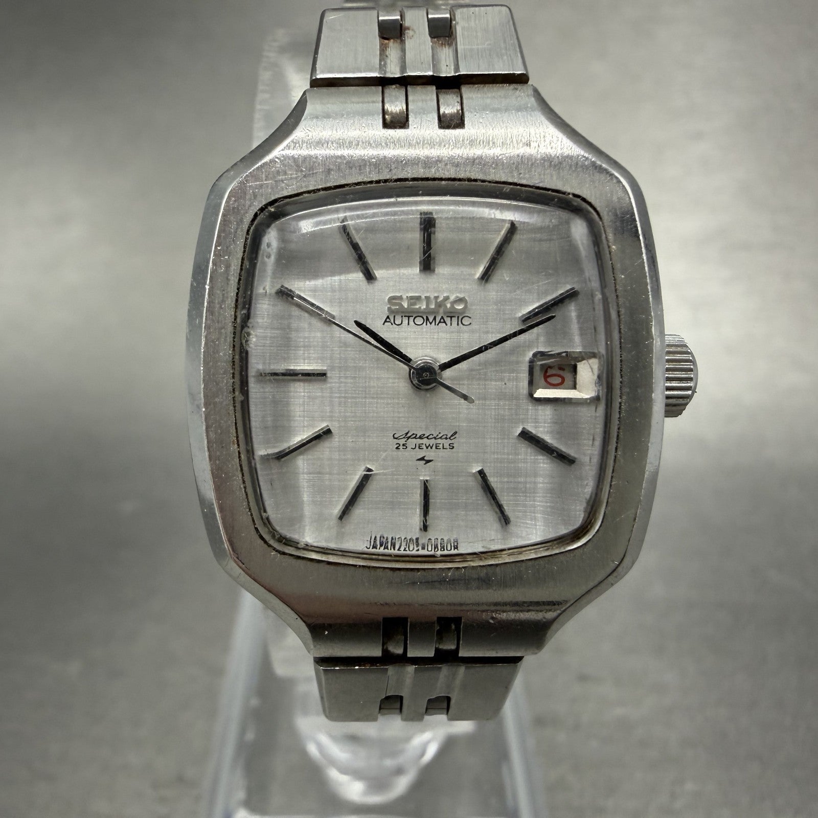 Seiko Special Watch Women 24mm Silver Dial Silver Tone Date Automatic Runs0