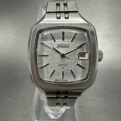 Seiko Special Watch Women 24mm Silver Dial Silver Tone Date Automatic Runs0