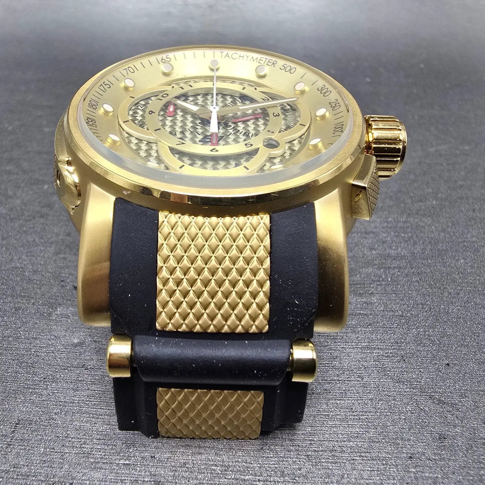 Invicta S1 Chronograph Watch Men 48mm Champagne Dial Gold Tone Date 0899 New Bat2