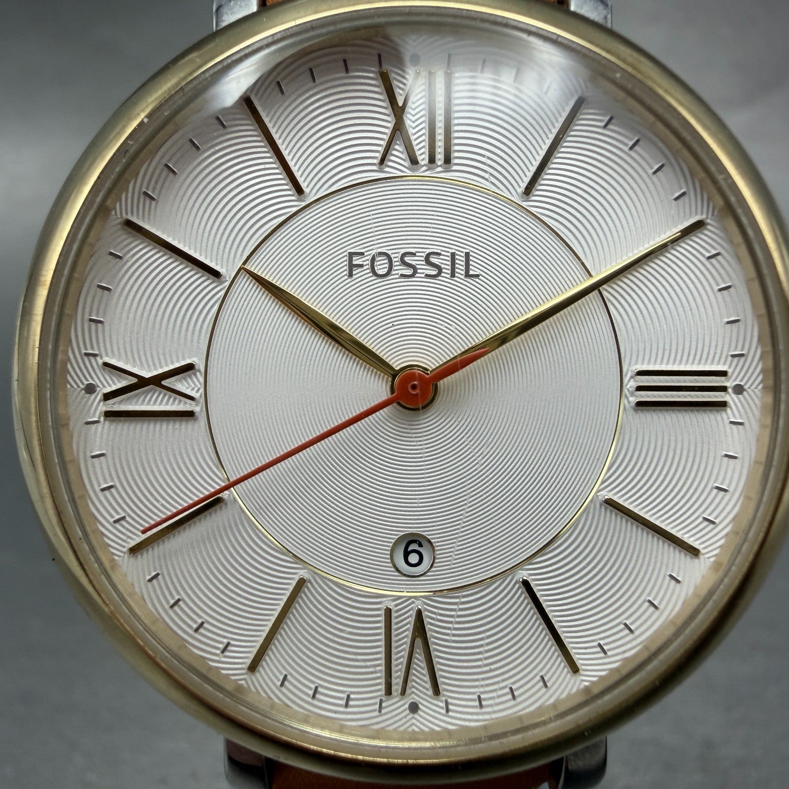 Fossil Jacqueline Watch Women 36mm White Dial Two Tone Date Round ES3737 Newbatt1