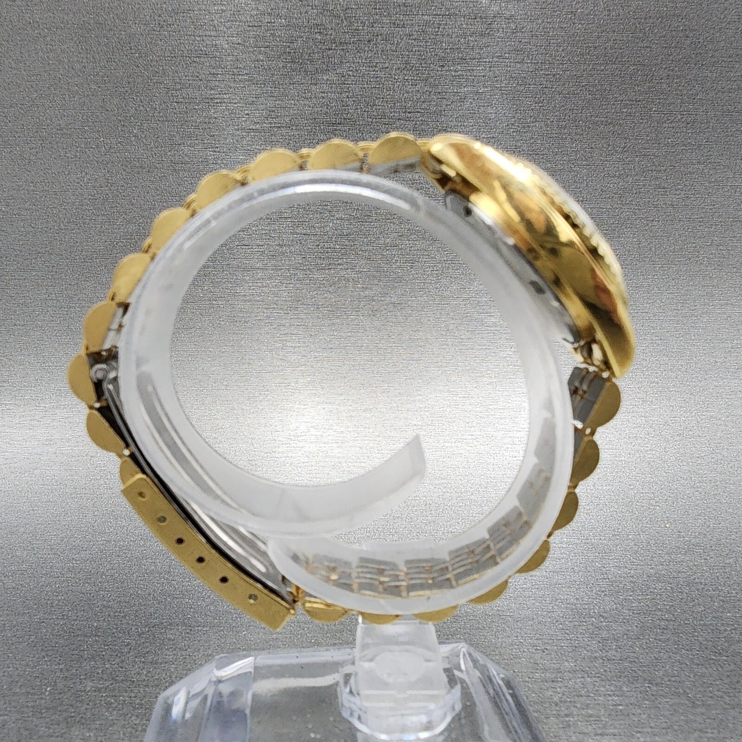 Gruen President Watch Women 26mm Gold Dial Gold Tone Date Round New Battery7