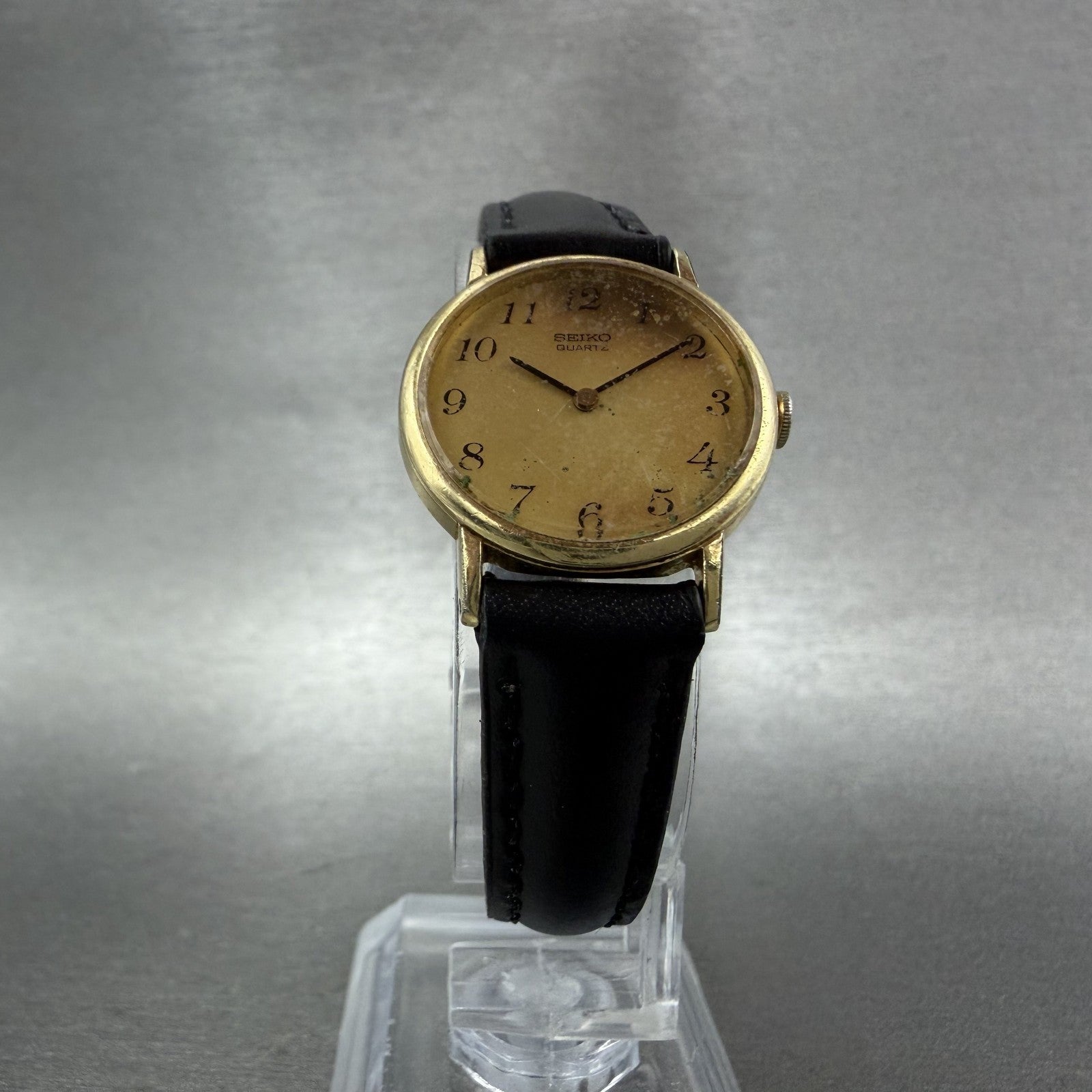 Seiko Watch Women 23mm Champagne dial Gold Tone Round 14000049 New Battery5