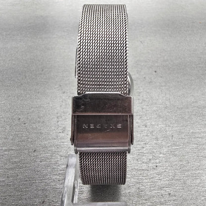 Skagen Watch Women 26mm White Dial Silver Tone Round 589SSS New Battery7