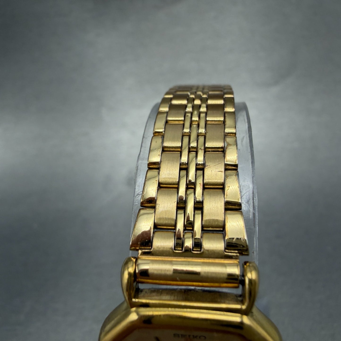 Seiko Watch Women 20mm Champagne Dial Gold Tone Octagon 4n21-5022 New Battery GR4