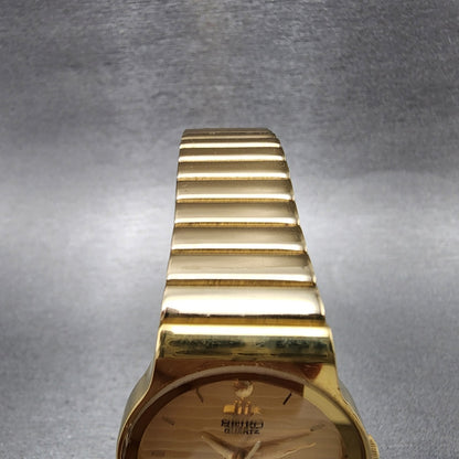 Seiko Watch Women 28mm Champagne Dial Gold Tone Round 5y916010 New Battery4