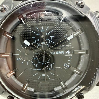 Diesel Overflow Chrono Watch Men 49mm Black Dial Black Date DZ4223 New Battery2