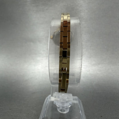Elgin Watch Women 18mm MOP Dial Gold Tone Oval Ruby Diamond Bezel New Battery7