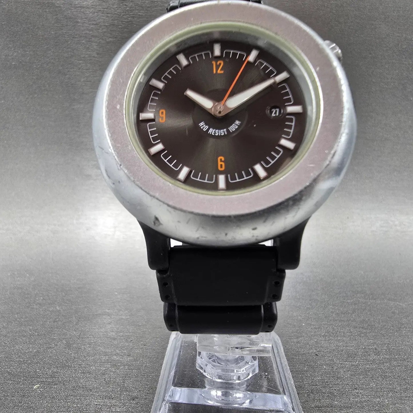 Nike Oregon Watch Men 45mm Black Dial Aluminum Date Round WA0021 New Battery6