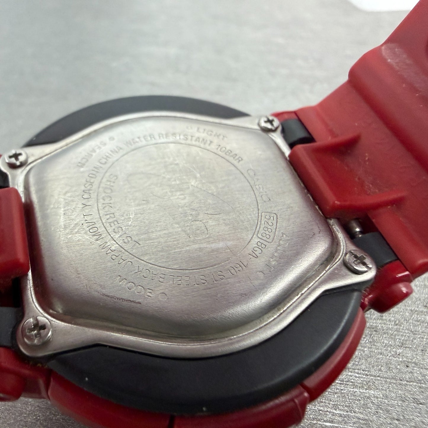Casio Baby-G Watch Women 43mm Analog Digital Red Tone Alarm Chrono New Batt ABC9