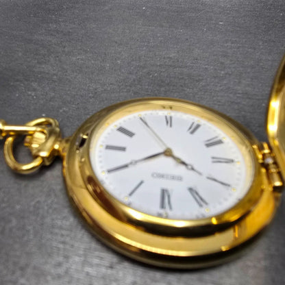 Seiko Pocket Watch Men 46mm White Dial Gold Tone Round V701-0B89 PARTS4