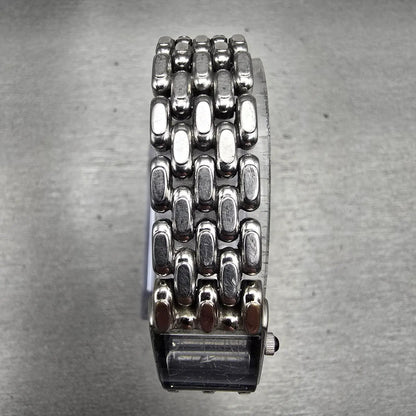 Seiko Watch Women 15mm Black Dial Silver Tone Rectangle 1F20-0AH0 New Battery4