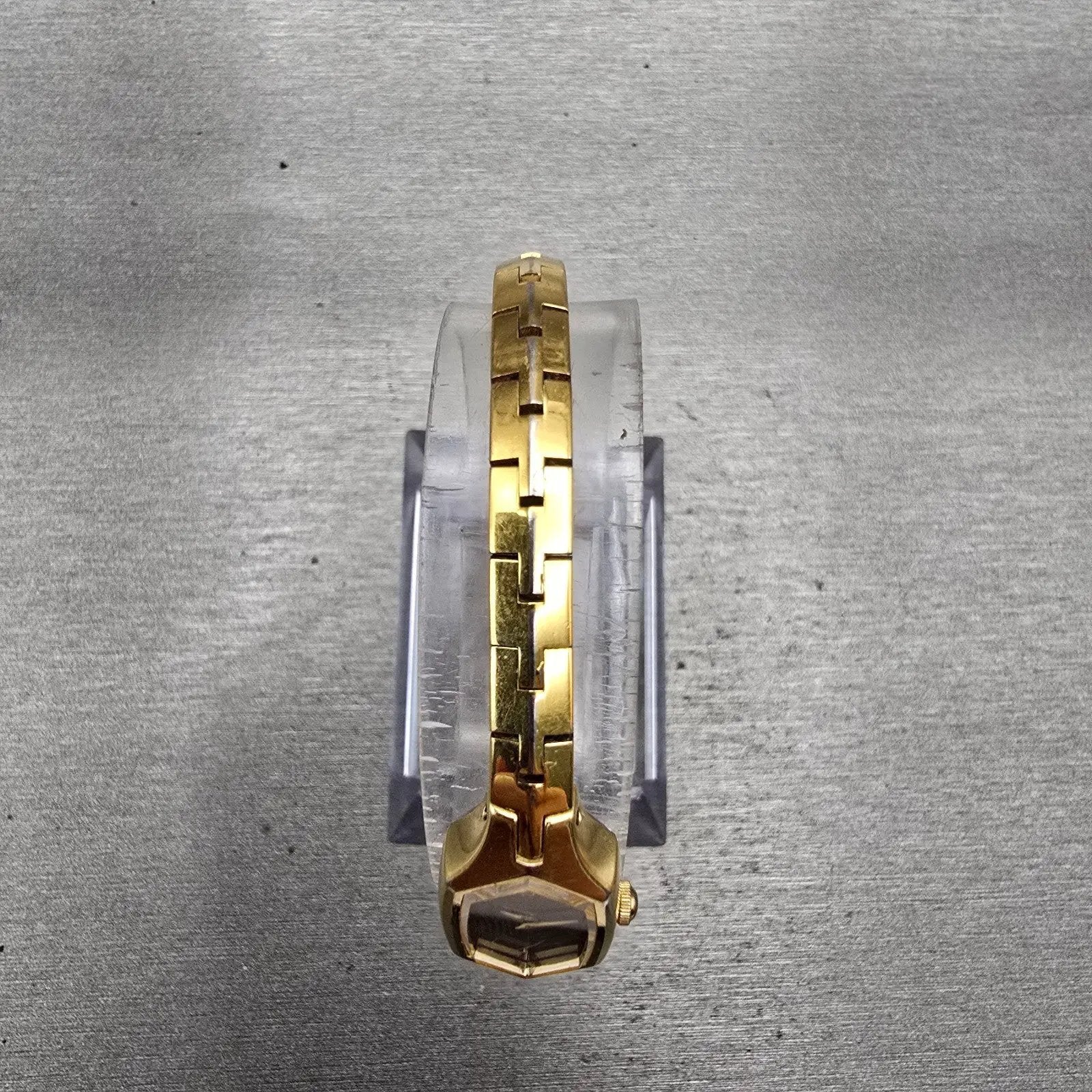 Seiko Watch Women 14mm Brown Dial Gold Tone Hexagon 1E20-5729 New Battery VTG4