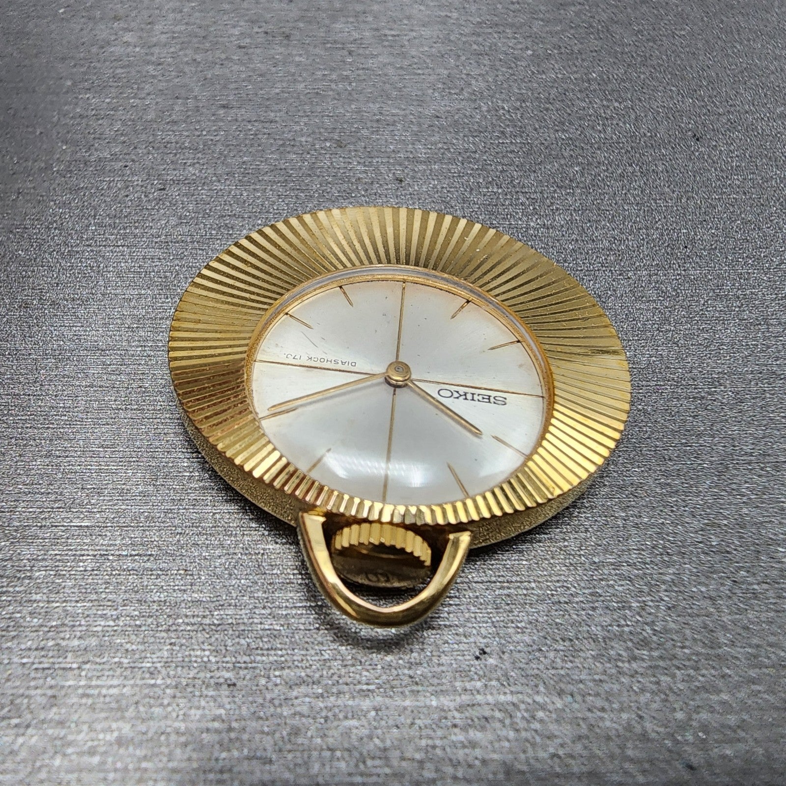 Seiko Pendant Watch Women 33mm Manual Wind White Dial Gold Plated Manual Runs4