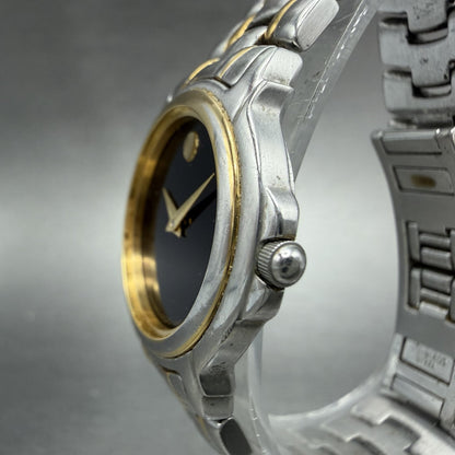 Movado Museum Watch Women 26mm Black Dial Two Tone Round NO CRYSTAL! 81-E4-98382