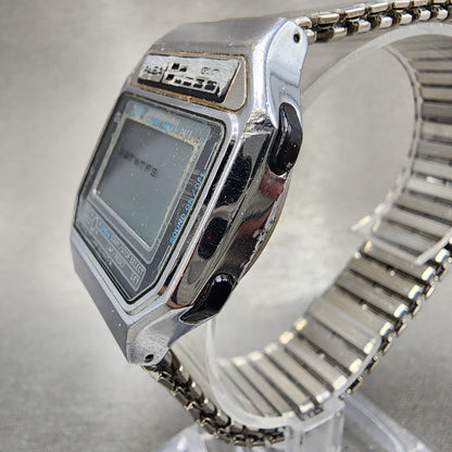 Seiko Alba Digital Watch Men 36mm Silver Tone Alarm Chronograph Y8235000 PARTS3