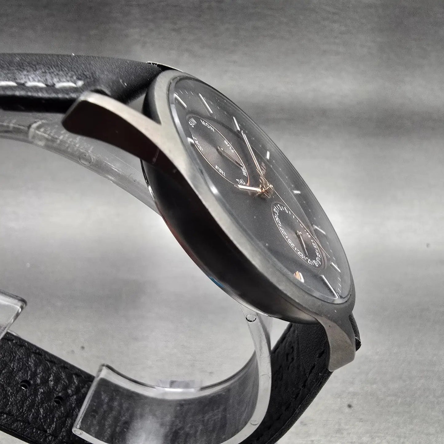 Skagen Holst Watch Men 40mm Gray Dial Gray Tone Daydate Round SKW6180 New Batt3
