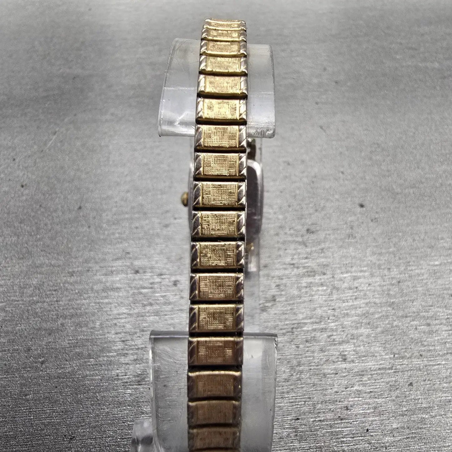 Seiko Watch Women 16mm Gold Dial Gold Tone Rectangle 5420-5301 New Battery VTG7