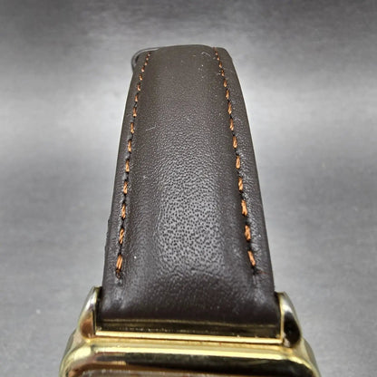 Timex Tank Watch Men 28mm Cream Dial Gold Rectangle Indiglo New Battery VTG4