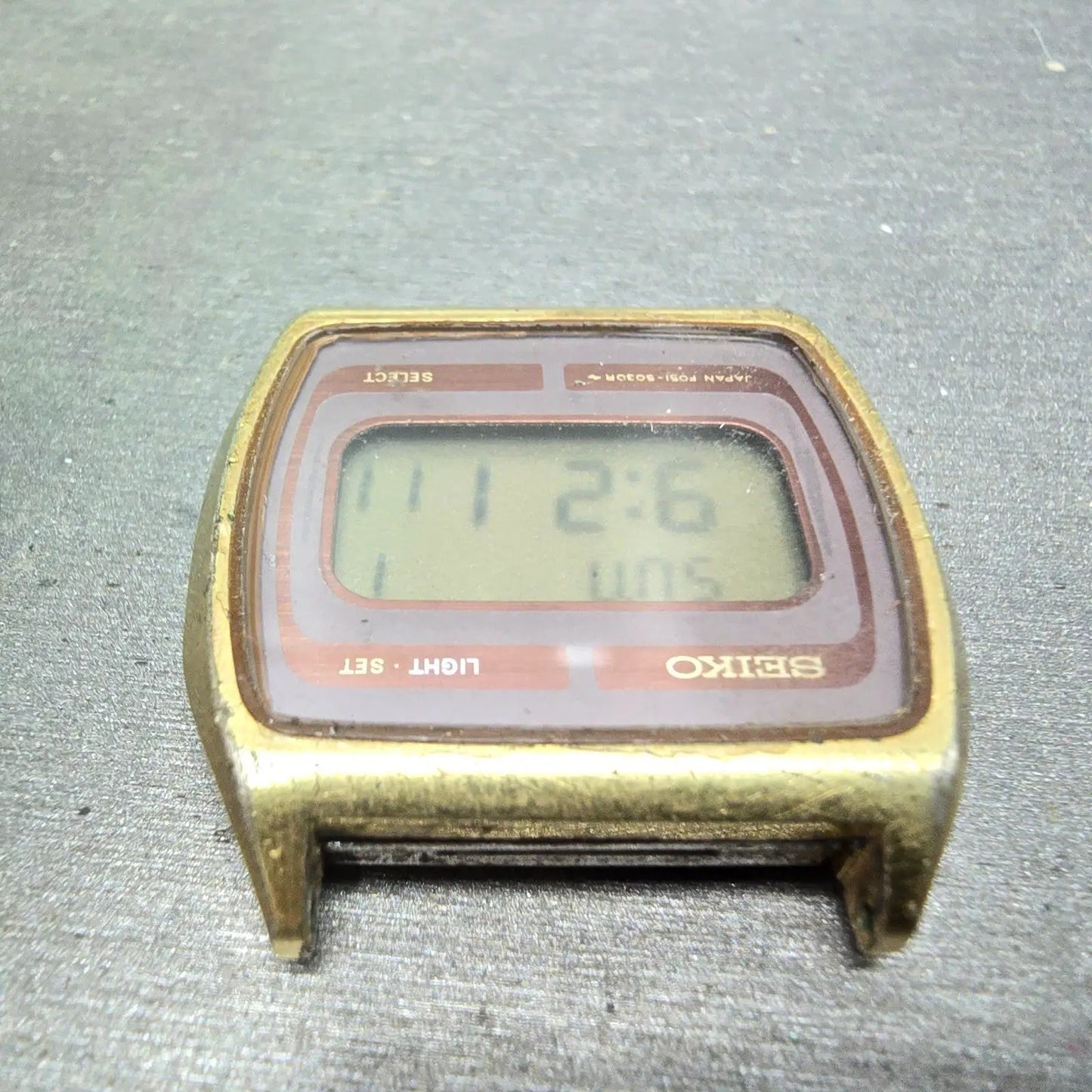 Seiko Digital Watch Men 33mm Brown Dial Gold Tone Daydate F051-5030 PARTS5