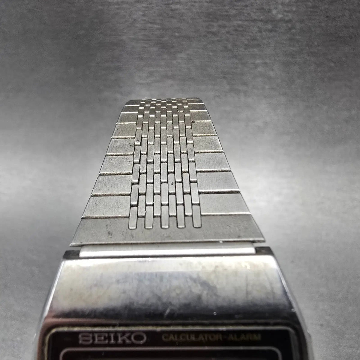 Seiko Calculator Watch Men 35mm Black Silver Alarm C359-5000 PARTS VTG5