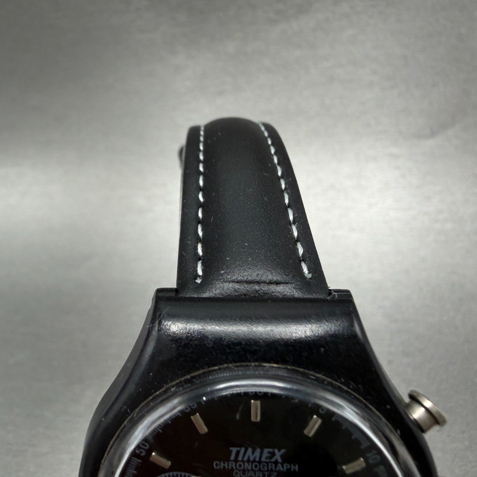 Timex Chronograph Watch Men 37mm Black Dial Black Tone Round New Battery4