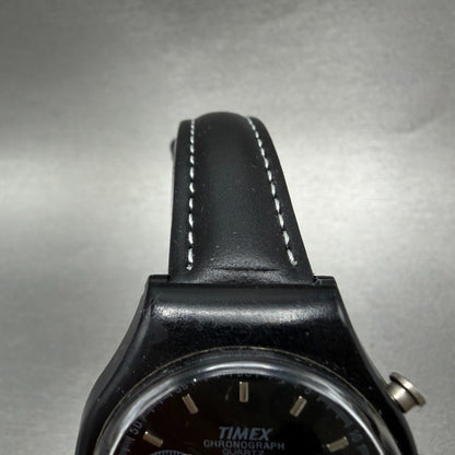 Timex Chronograph Watch Men 37mm Black Dial Black Tone Round New Battery4